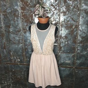 Chic & Flirty Blush Sequined Dress